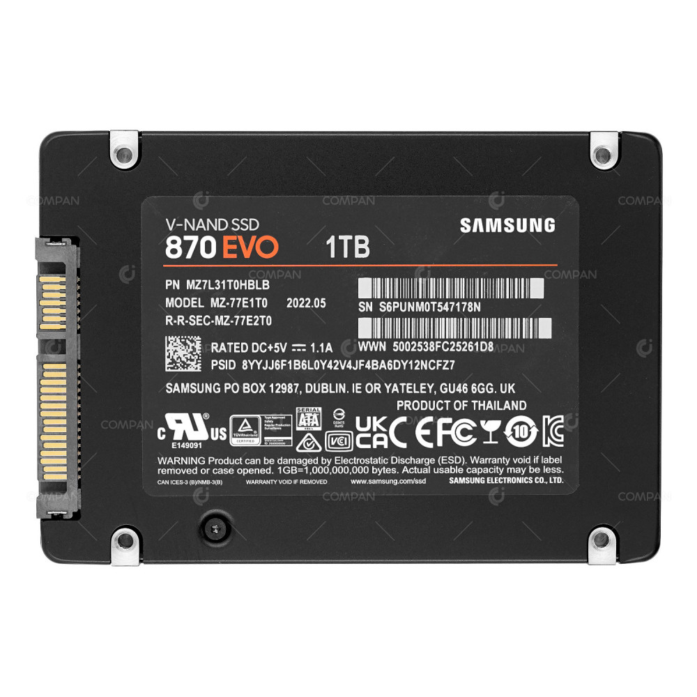 MZ-77E1T0  SAMSUNG 870 EVO 1TB 6G SATA 2.5 SFF SSD